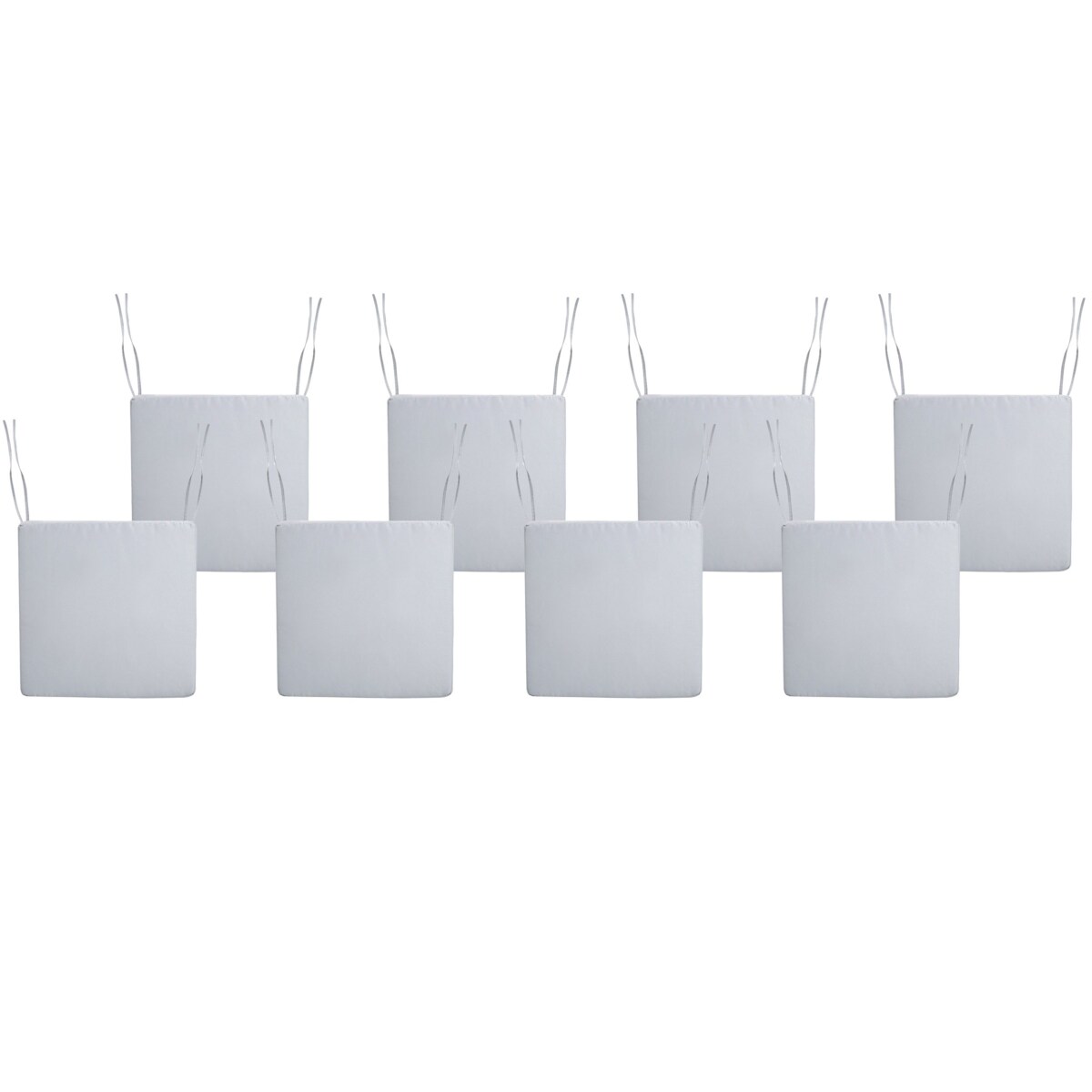 Zestaw 8 poduszek na krzesło ogrodowe SASSARI PREMIUM 46 x 46 cm Jasnoszary