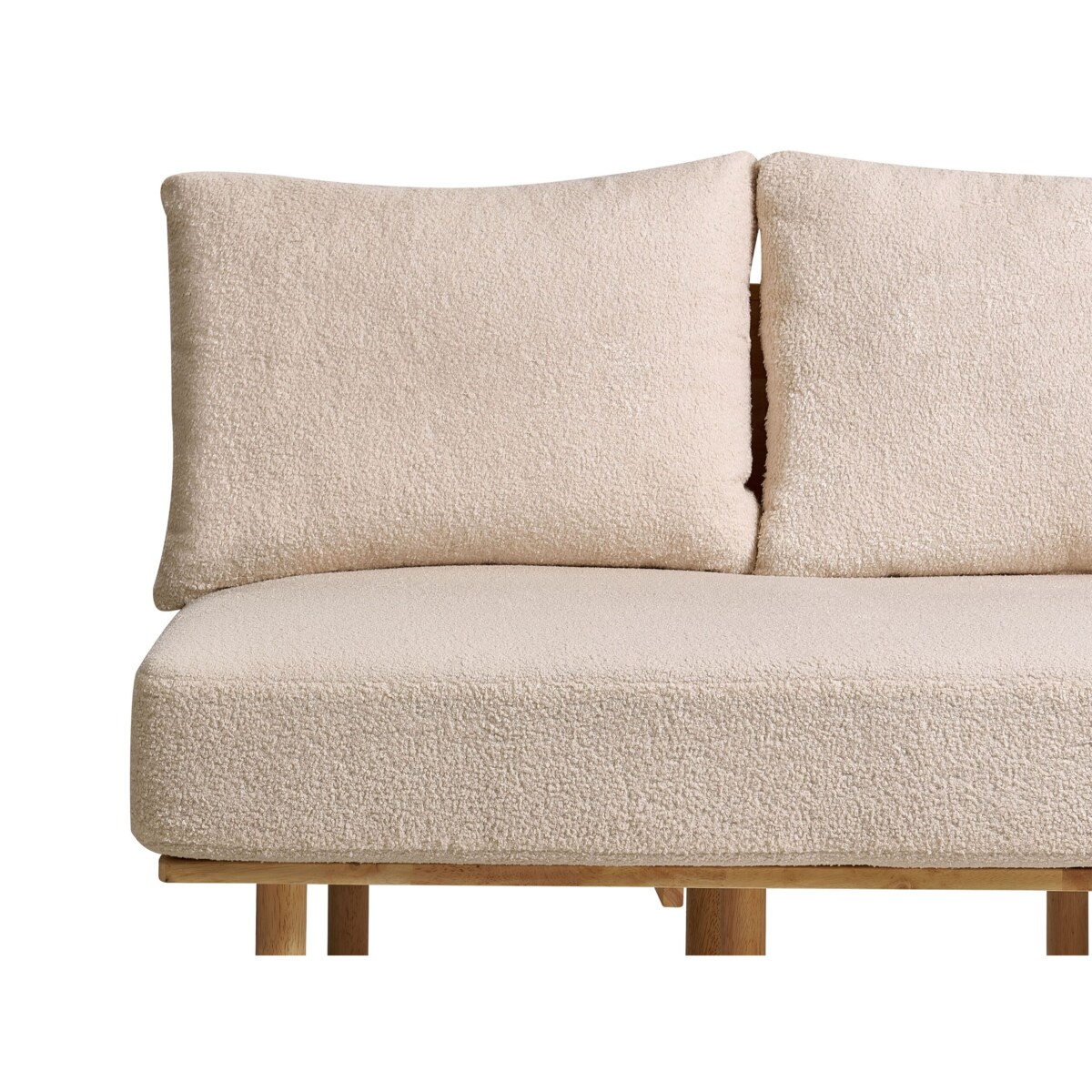 Sofa 2-osobowa ze stolikiem boucle beżowa SALO