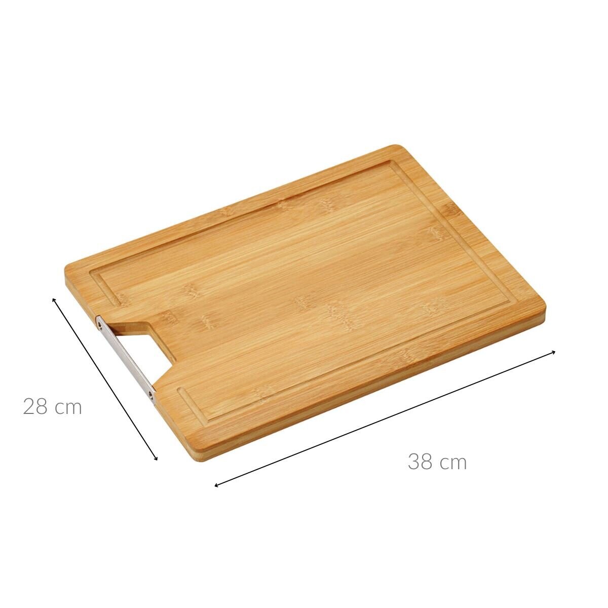 Deska kuchenna do krojenia, bambusowa, z metalowym uchwytem, 33 x 23 cm, Kesper
