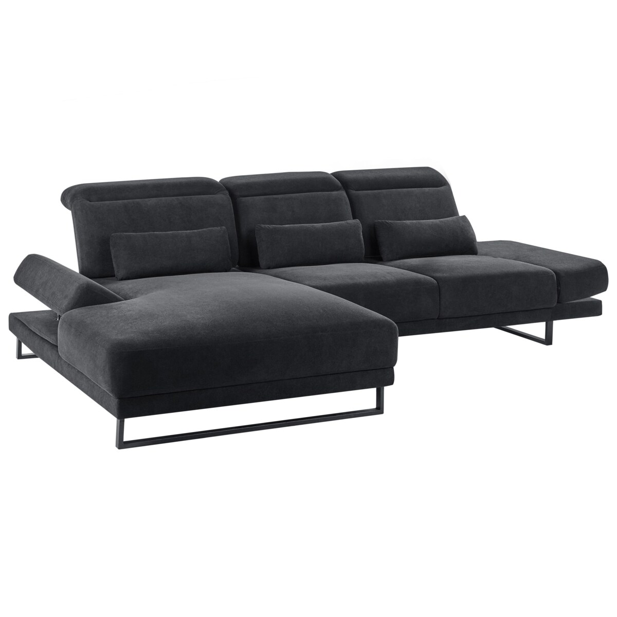 Narożnik IKAST Czarny dla 4 osób Prawostronny