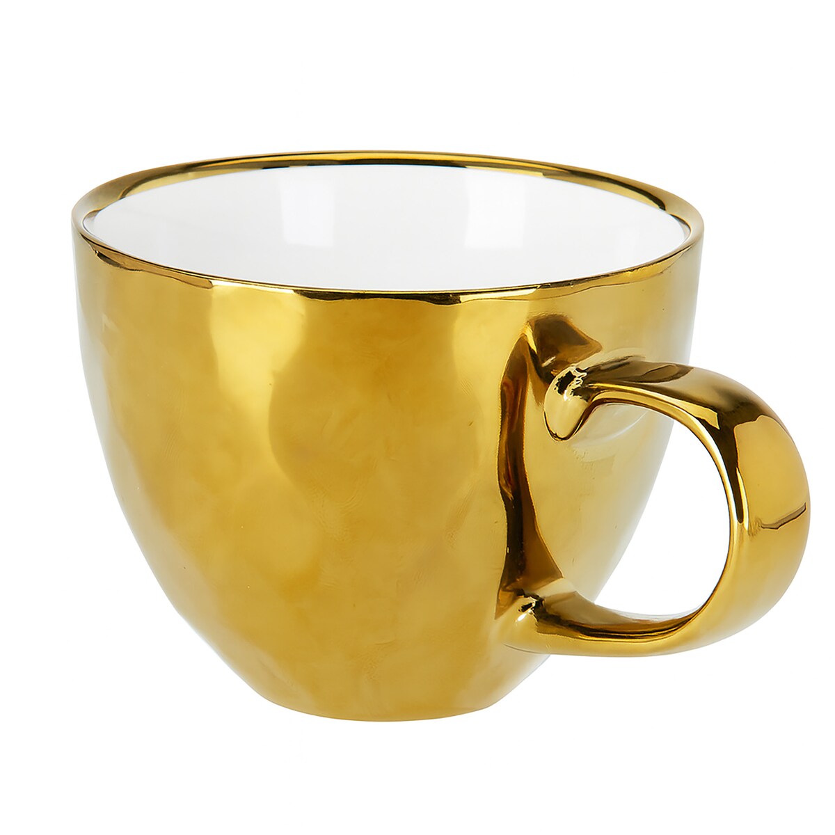 Kubek Z Uchem Świąteczny Porcelanowy Złoty 350 Ml