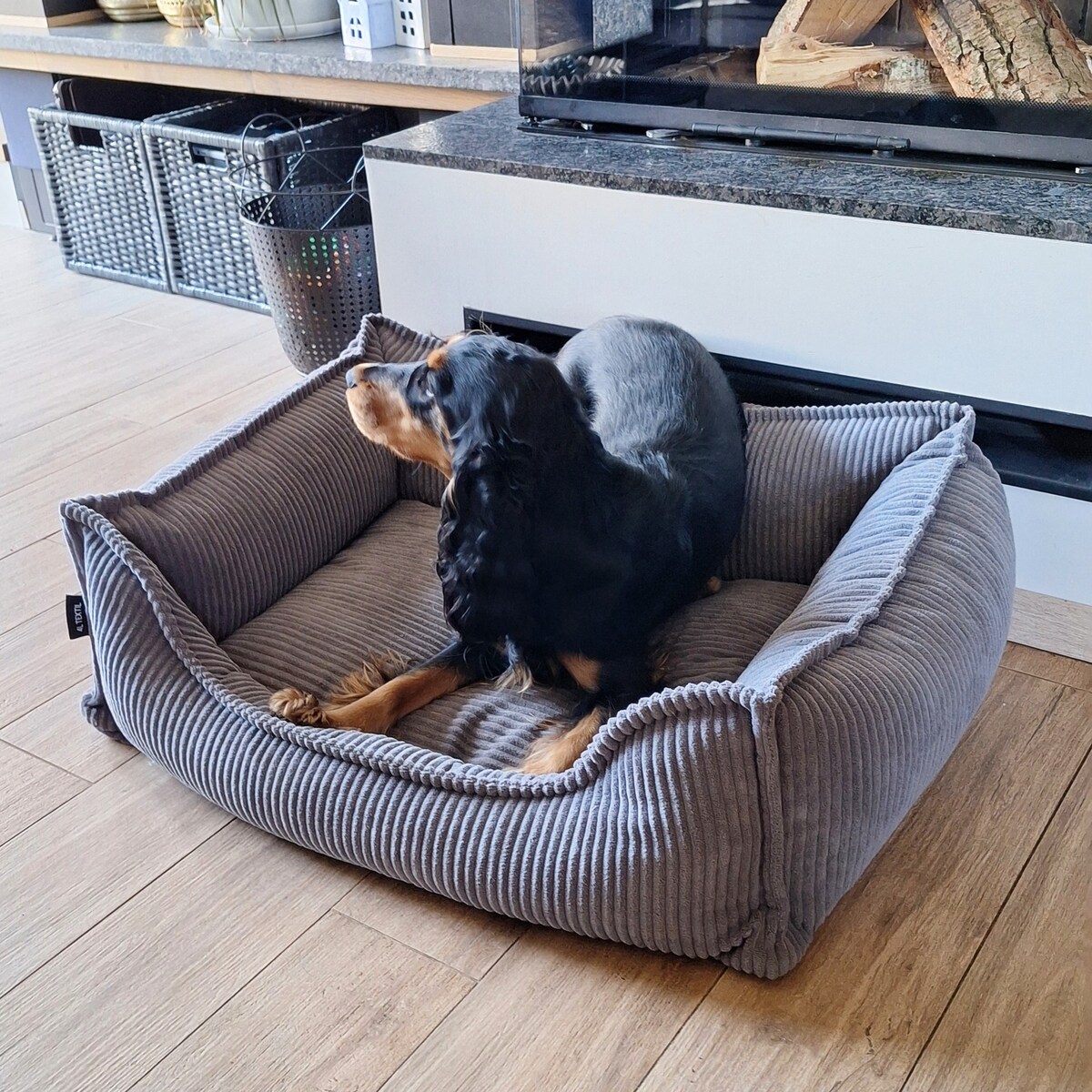 Ortopedyczne sztruksowe legowisko dla psa HUGO, 60x40 cm, Grafit