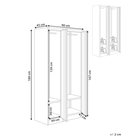Szafa socjalna ubraniowa dwudrzwiowa ATHLETE Metal Szary/ biały