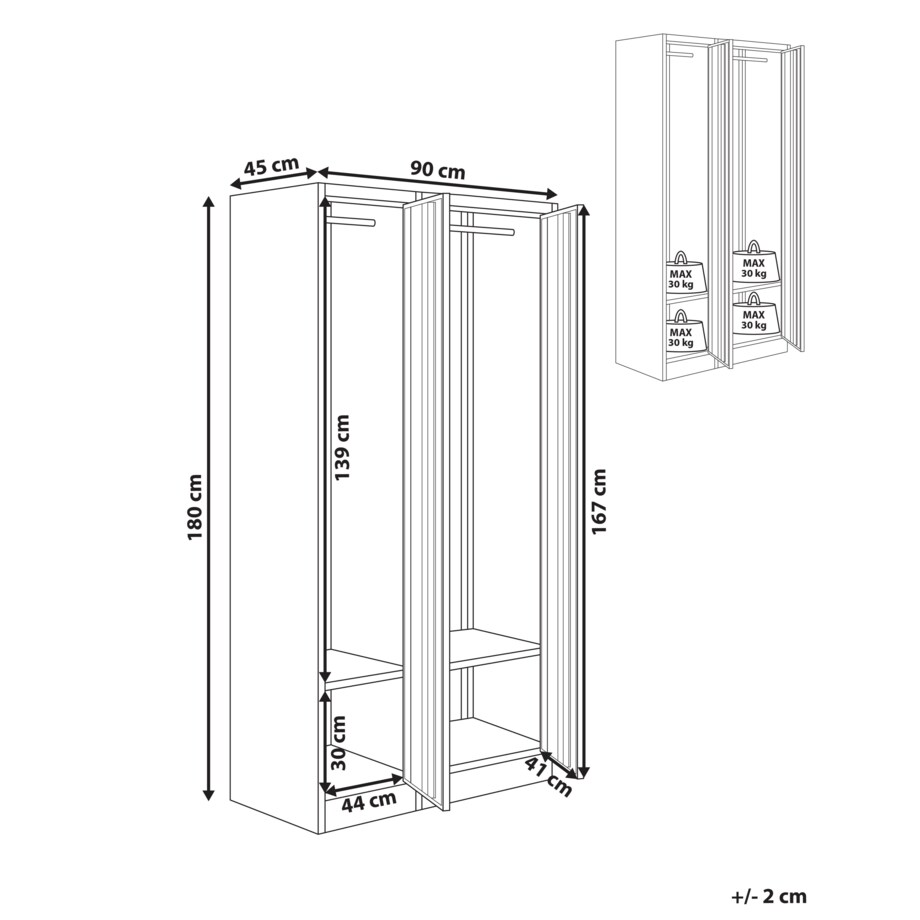 Szafa socjalna ubraniowa dwudrzwiowa ATHLETE Metal Szary/ biały