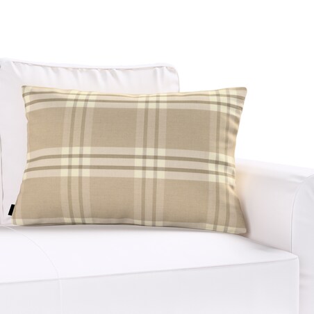 Poszewka Kinga na poduszkę prostokątną 60x40 krata beżowa