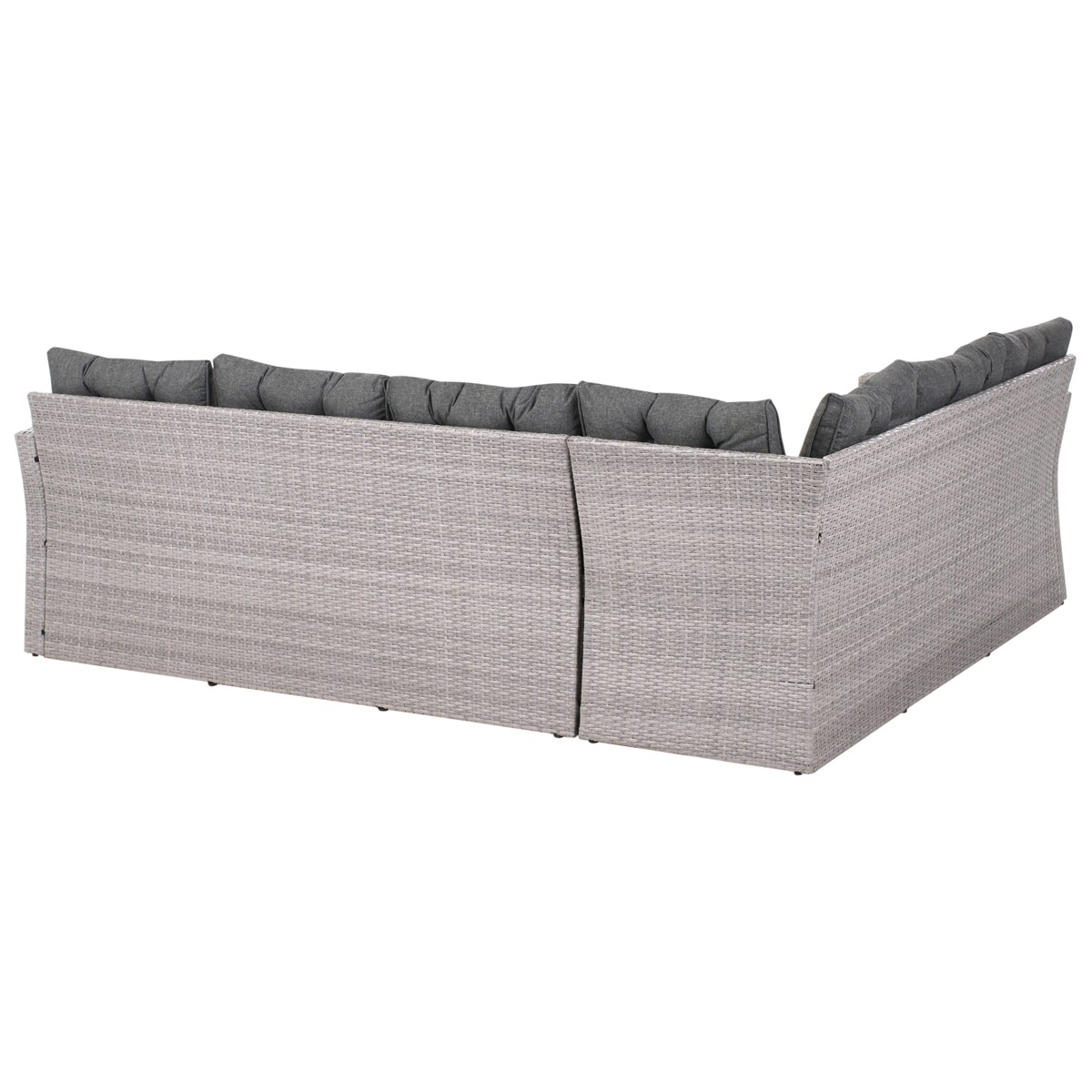 Sofa narożna ogrodowa z technorattanu 8 osobowa szara VITERBO