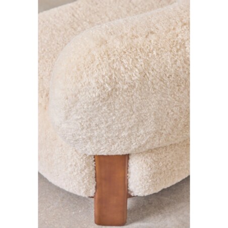 Fotel z drewna kauczukowego i futerka Eldred