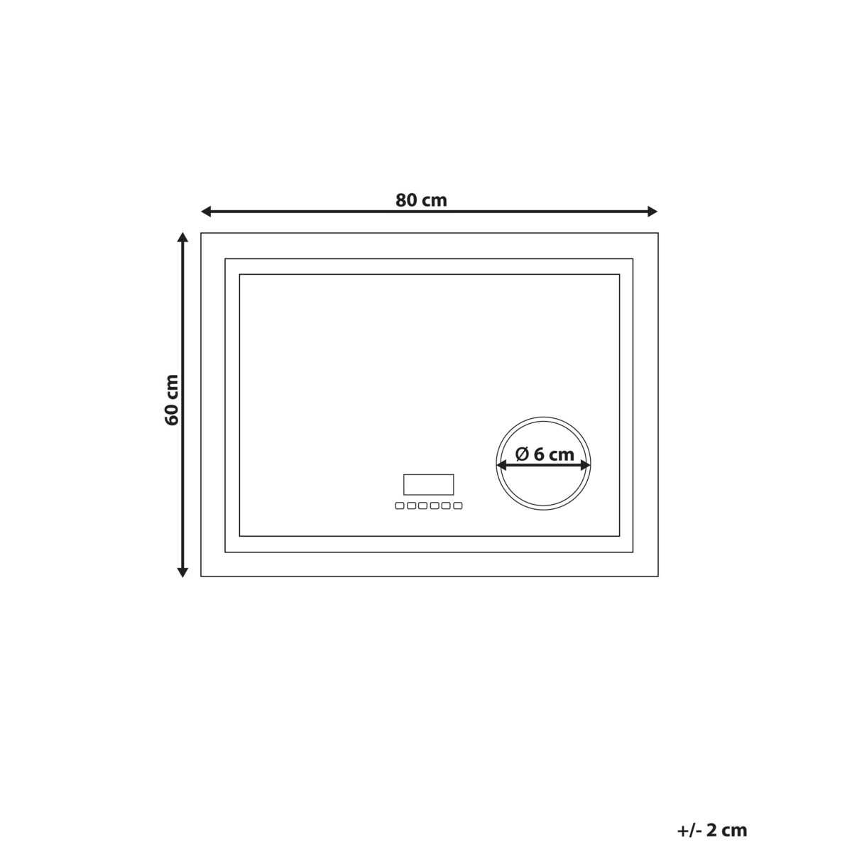 Lustro ścienne LED z głośnikiem Bluetooth 60 x 80 cm srebrne THAIX