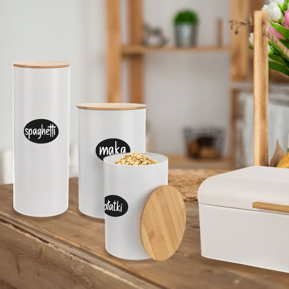 Pojemnik Kuchenny z Uszczelką Zamykany metalowy Puszka Whiteline 800 ml