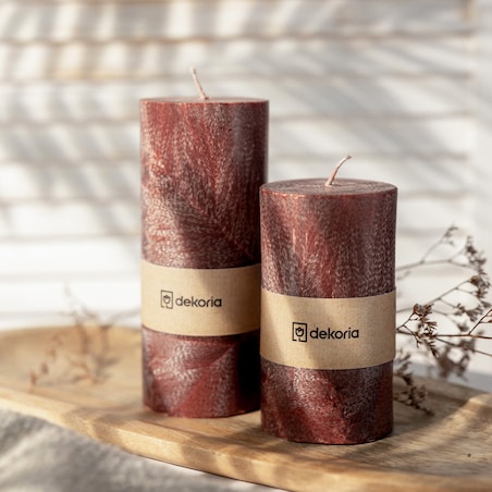 Świeca zapachowa palmowa walec Burgundy, 6,5x6,5x16 cm