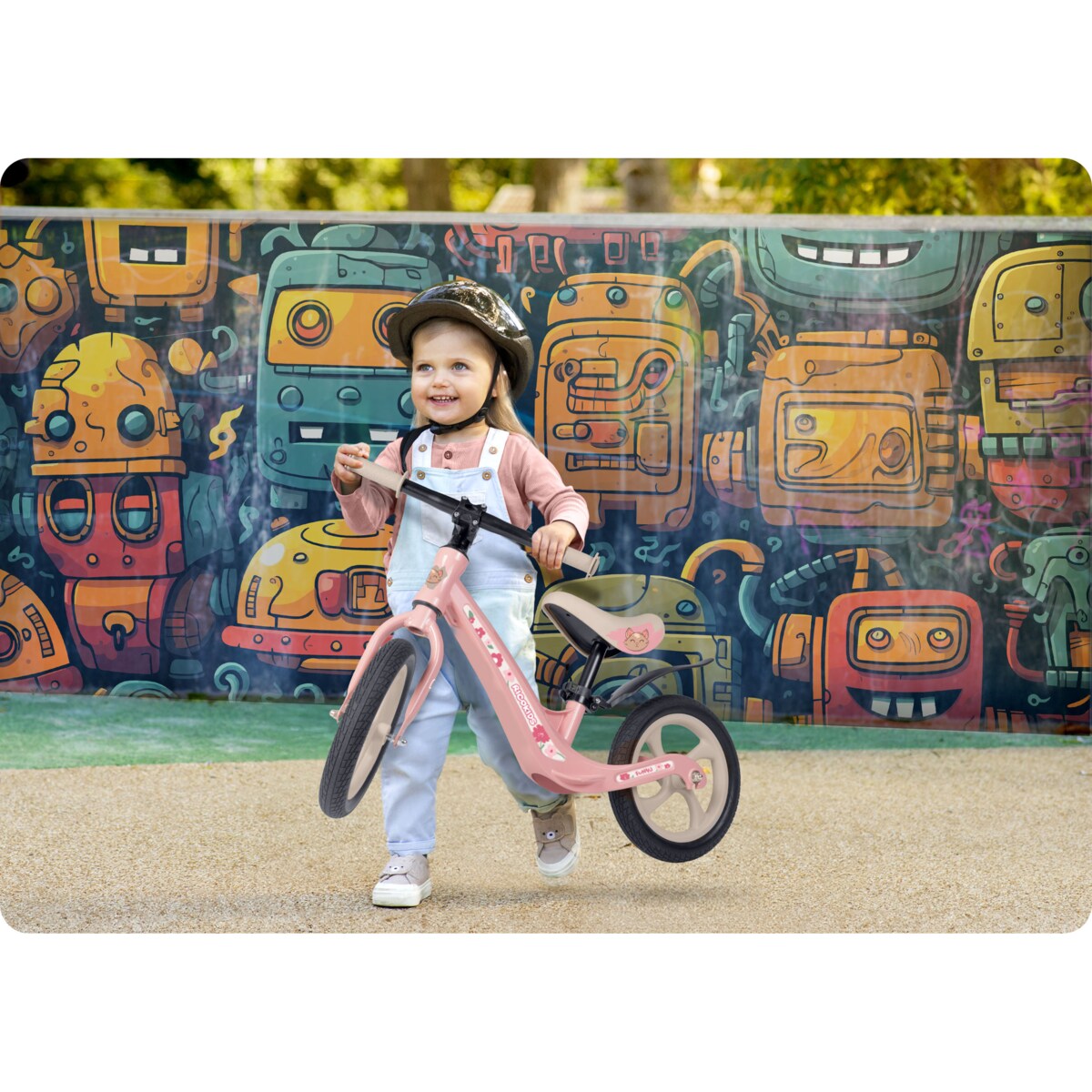 Rowerek biegowy dla dzieci magnesium Ricokids różowo-kremowy Funnu 760503