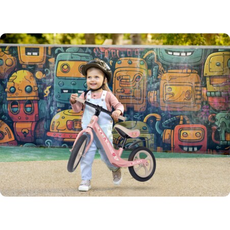 Rowerek biegowy dla dzieci magnesium Ricokids różowo-kremowy Funnu 760503