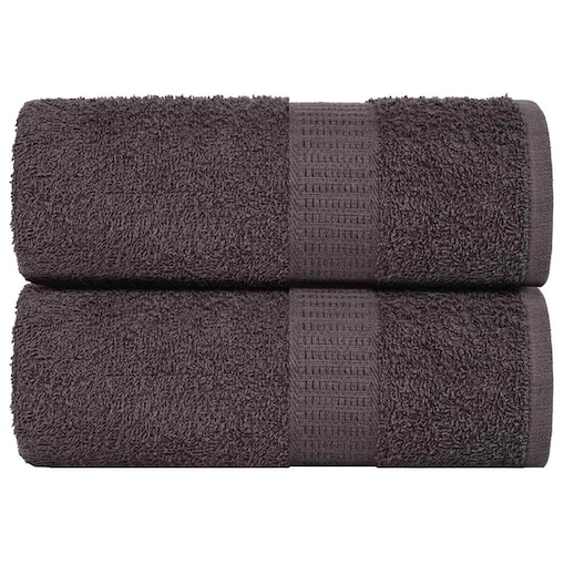 vidaXL Ręczniki dla gości, 2 szt., antracyt, 30x50 cm, bawełna 100%