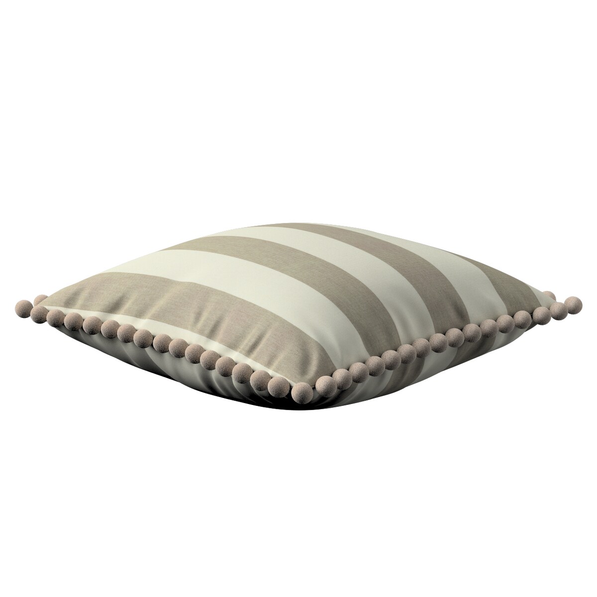 Poszewka Wera na poduszkę 45x45 beżowo-białe pionowe pasy (5,5cm)