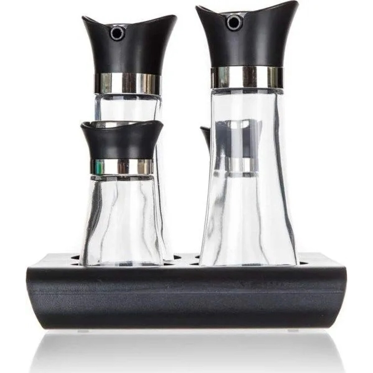 PRZYPRAWNIK na podstawce SOLNICZKA pojemnik na oliwę ocet 4w1 banquet box