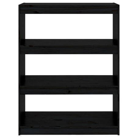 vidaXL Regał na książki/przegroda, czarny, 80x30x103,5 cm, sosnowy