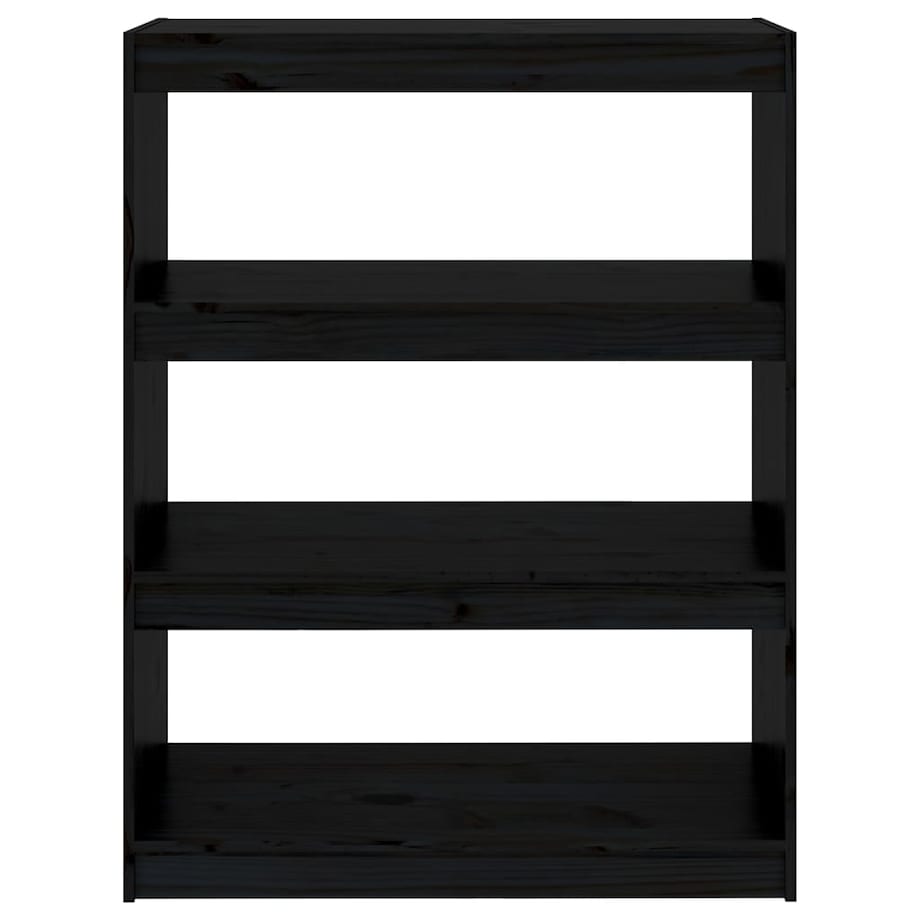 vidaXL Regał na książki/przegroda, czarny, 80x30x103,5 cm, sosnowy