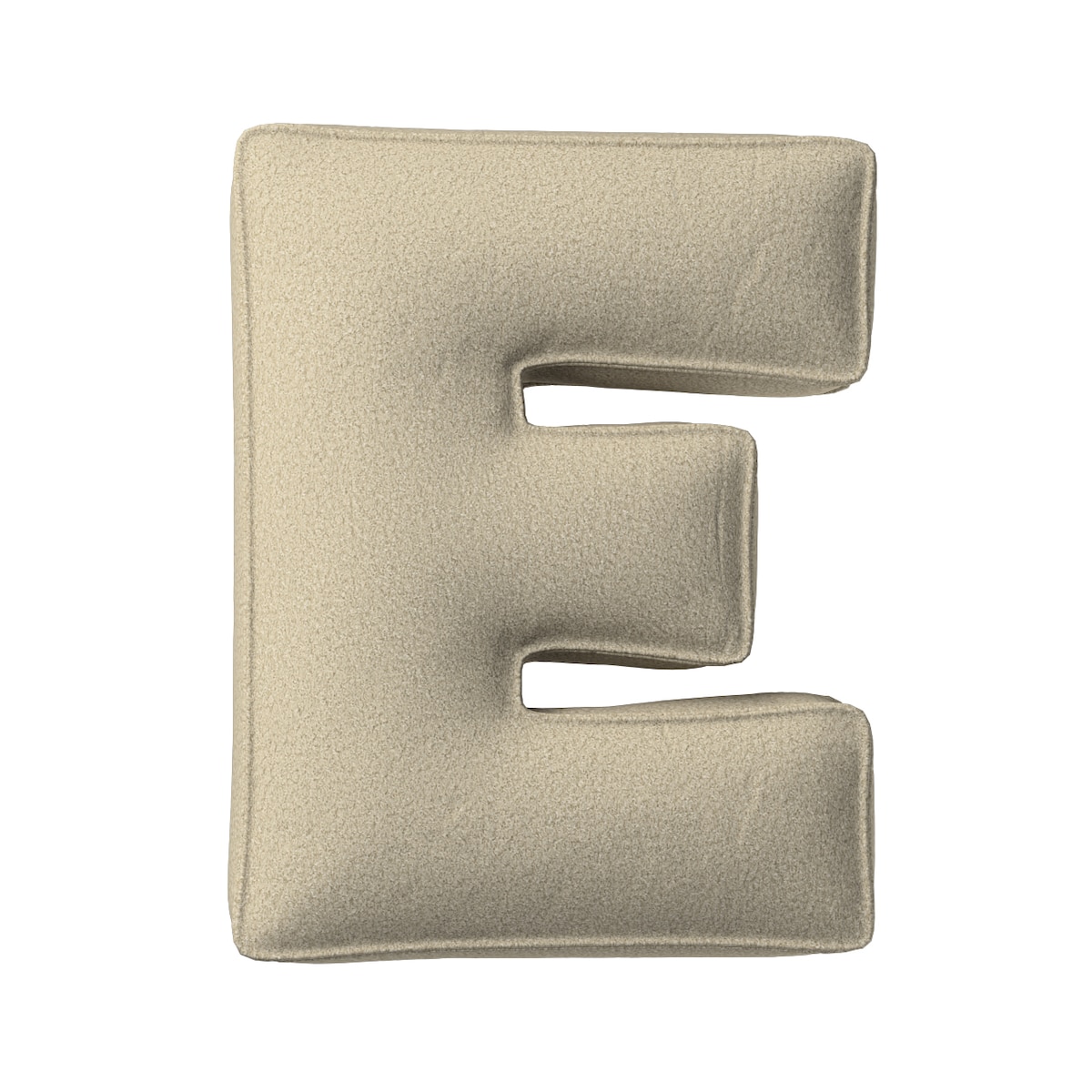 Poduszka literka E, jasny beż, 30x40cm, Boucle