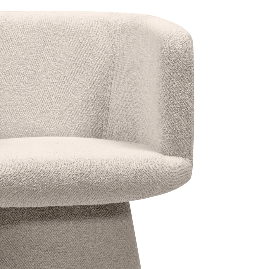 Krzesło tapicerowane obrotowe beżowe bouclé Nalf