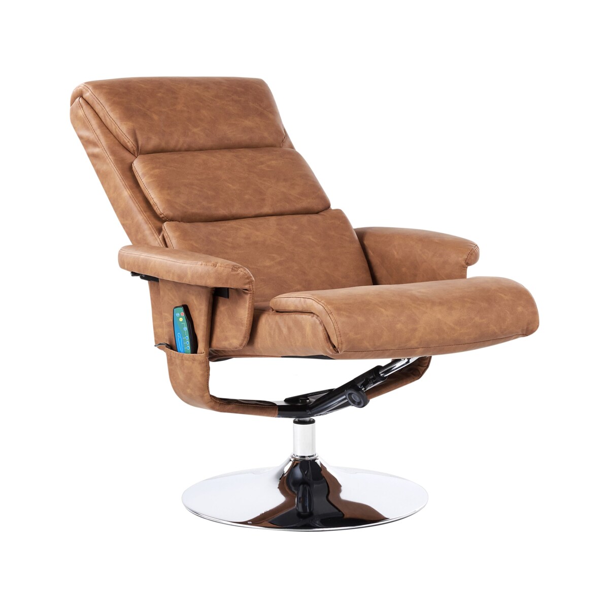 Rozkładany fotel LEGEND Z podnóżkiem Ekoskóra Brązowy