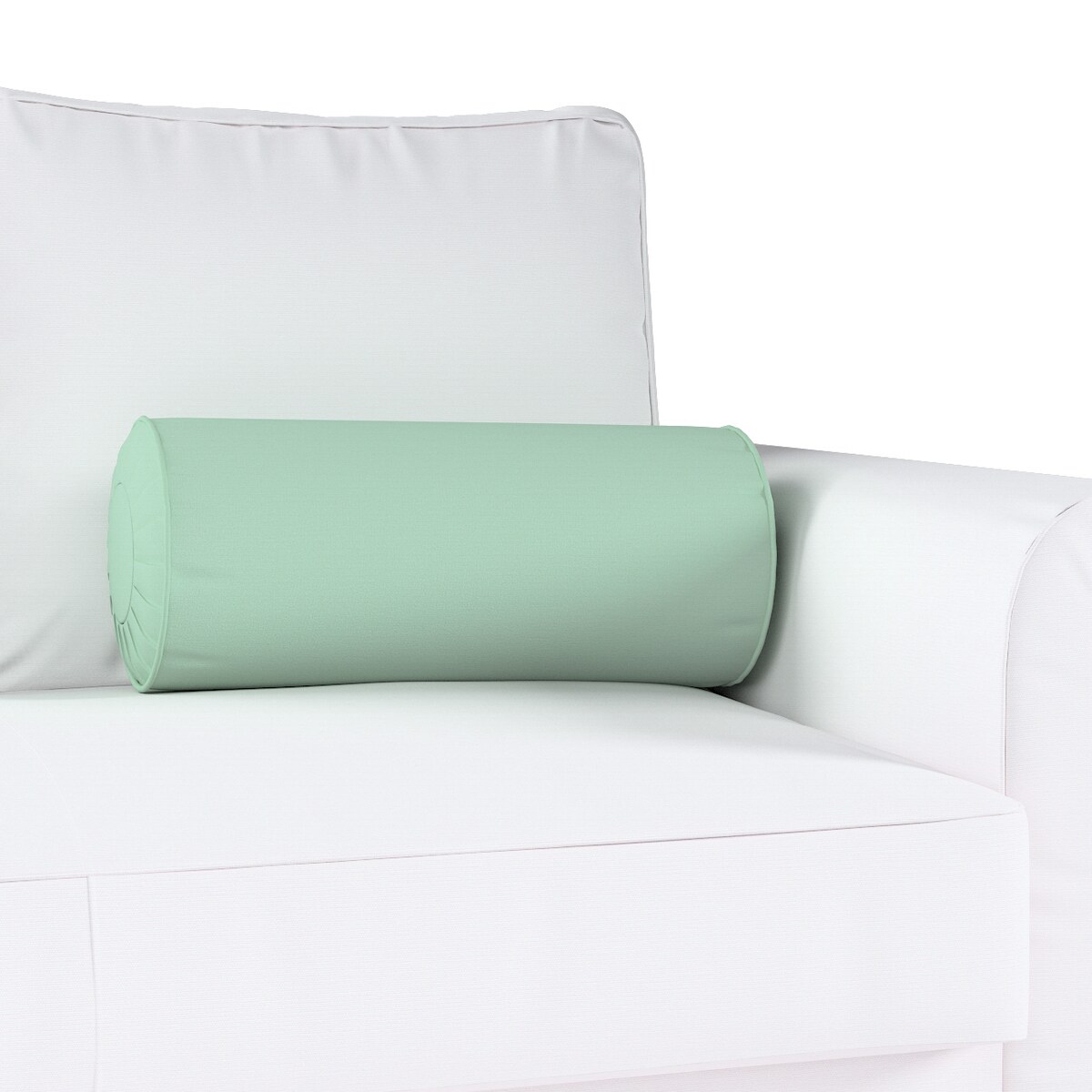 Poduszka wałek z zakładkami, zieleń eukaliptusa, Ø20 x 50 cm, Loneta