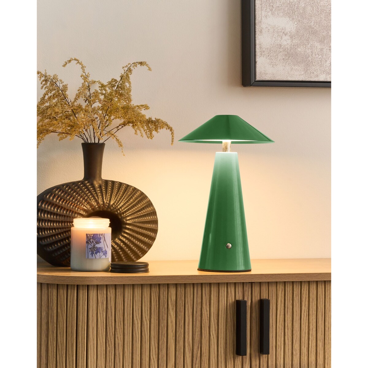 Bezprzewodowa lampa stołowa LED APAYAO Ze ściemniaczem Metal Zielony