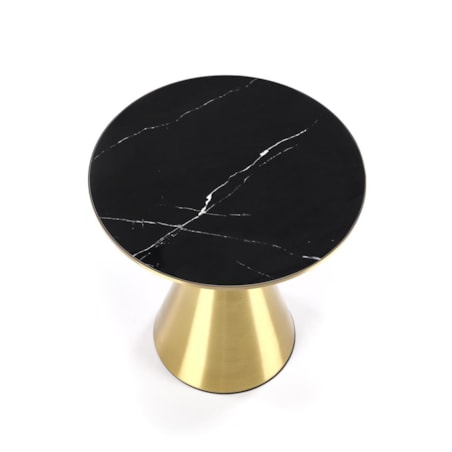 STOLIK KAWOWY Aventure CERAMICZNY BLAT 50x52cm czarny marmur