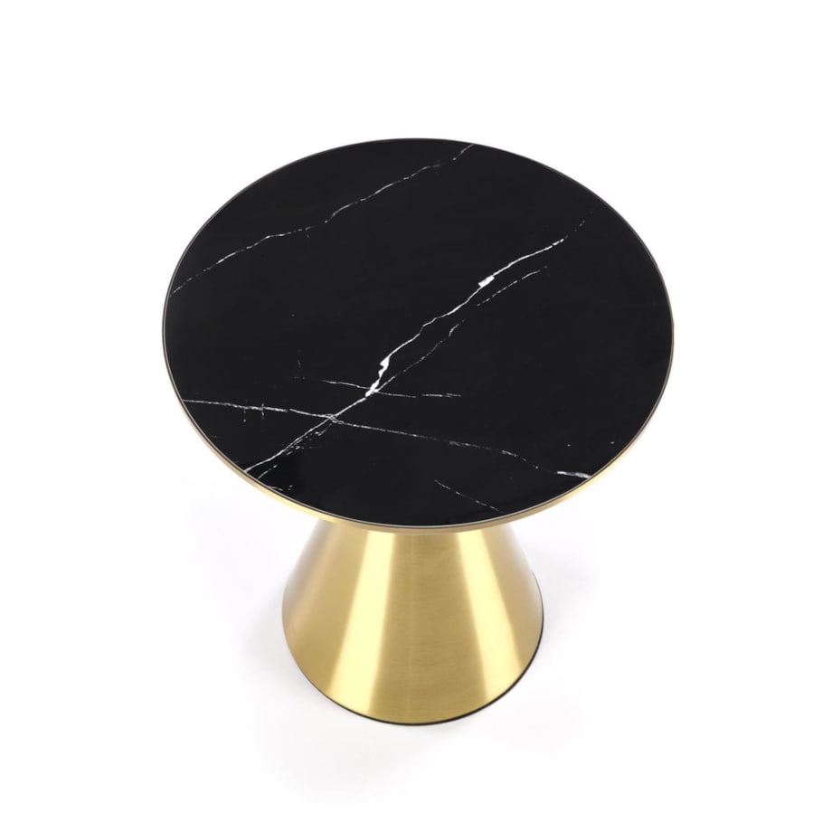 STOLIK KAWOWY Aventure CERAMICZNY BLAT 50x52cm czarny marmur