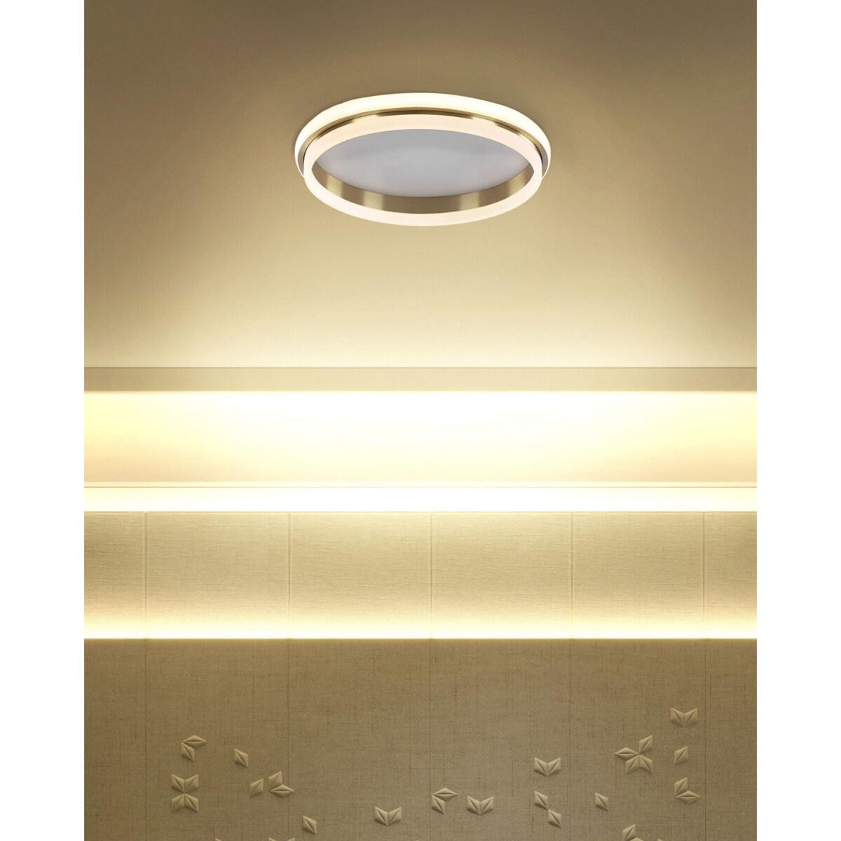 Lampa sufitowa LED metalowa 42 cm biało-złota TAPING