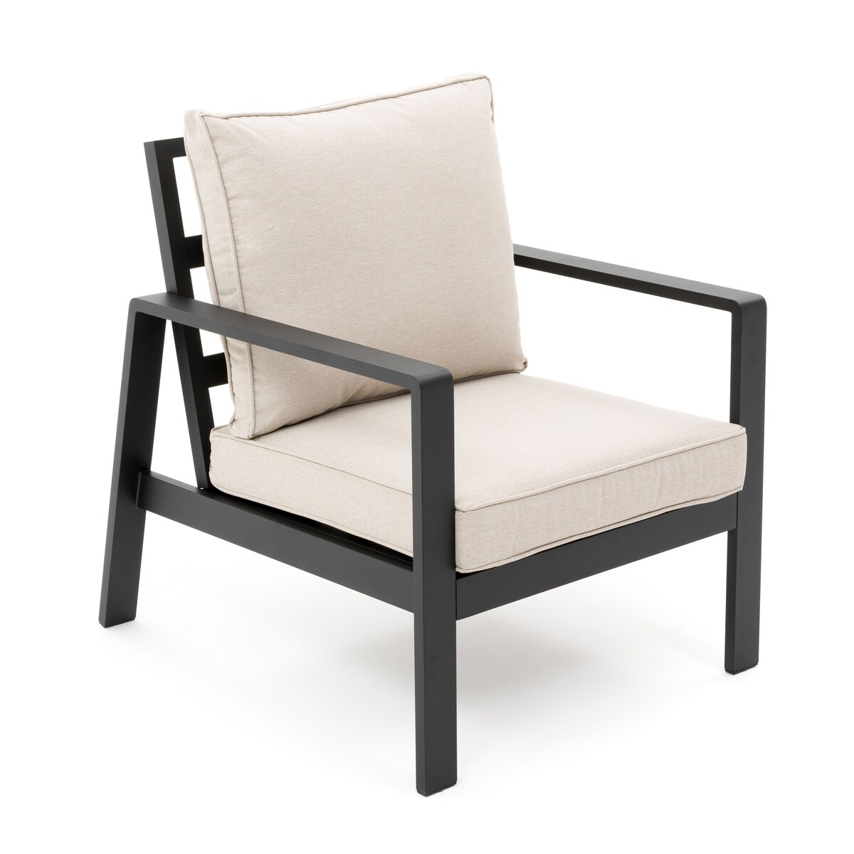 Zestaw mebli ogrodowych aluminiowe nowoczesne ATOL 5 grafitowo beżowe