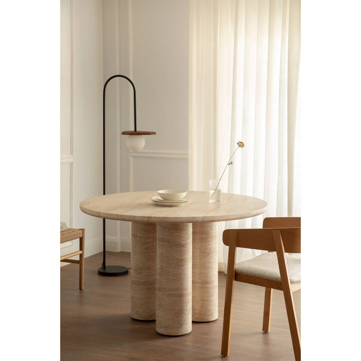 Okrągły stół jadalniany z cementu Ø120 cm Lourdes