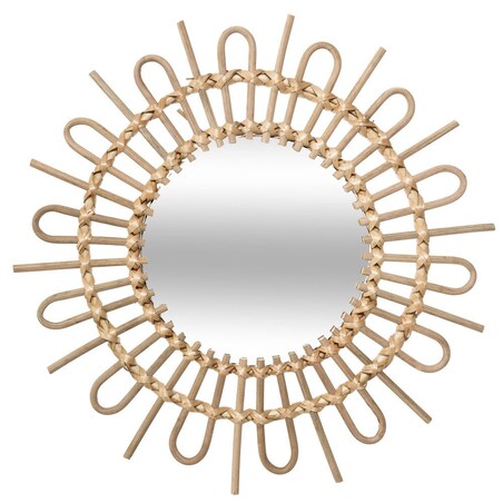 Lustro dekoracyjne z wikliny SOLEIL, Ø 50 cm