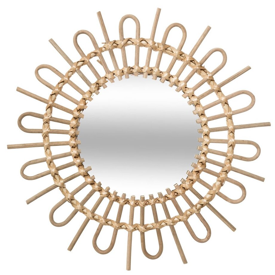 Lustro dekoracyjne z wikliny SOLEIL, Ø 50 cm