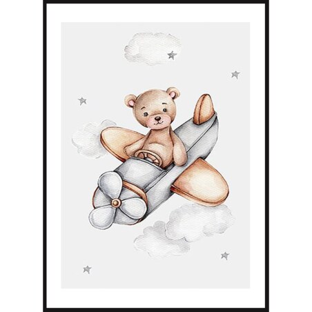 Poster Story, Plakat, Obraz - Miś Pilot, wymiary 21 x 30 cm