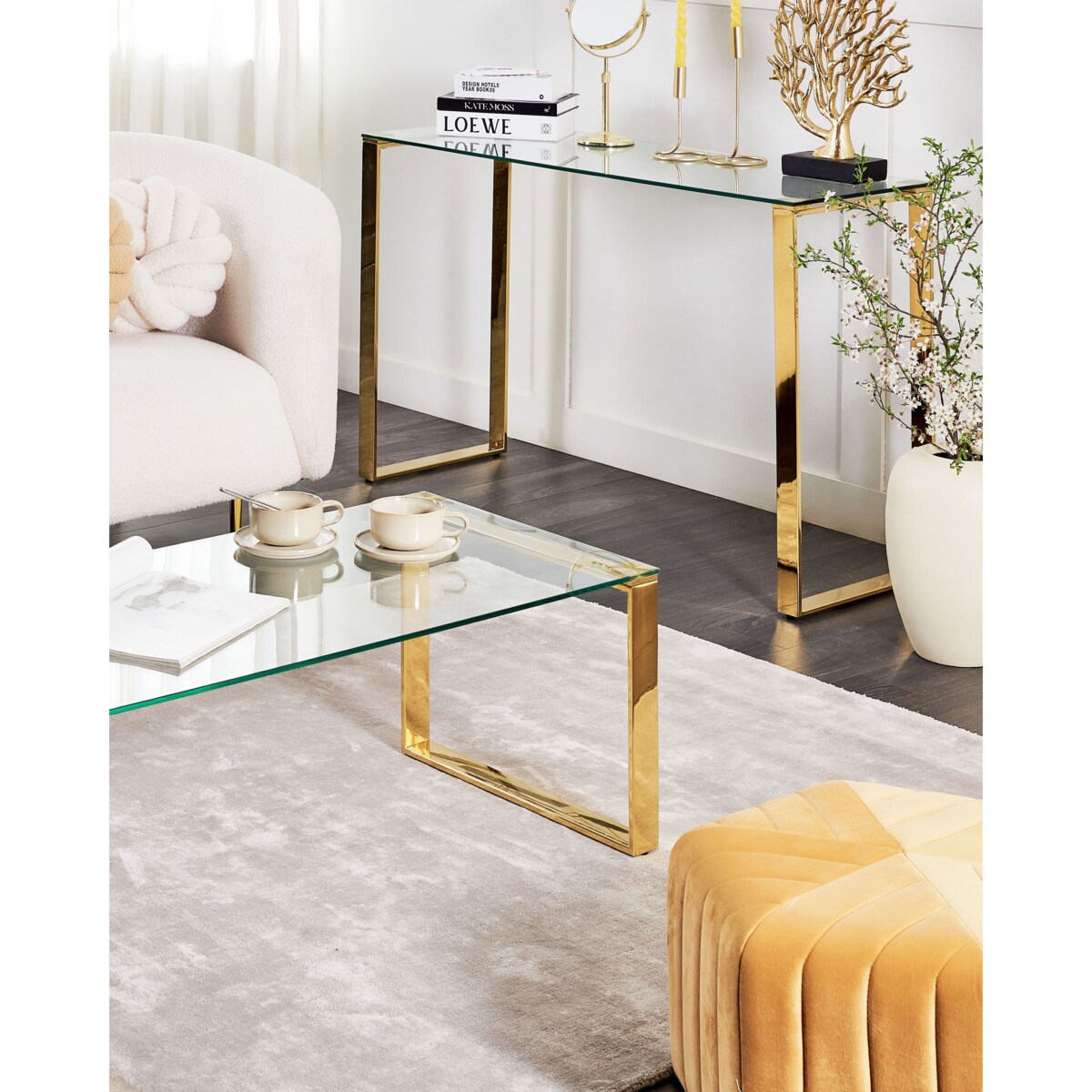 Konsola szklana złota TILON