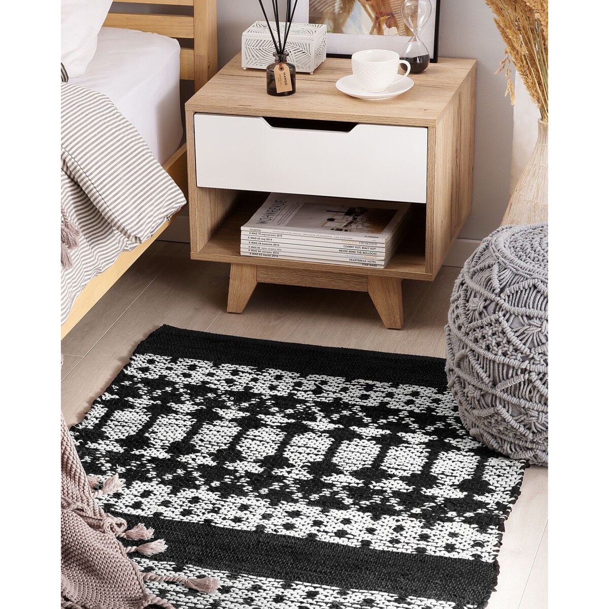 Dywan SOKUN 80 x 150 cm Skóra naturalna Czarny