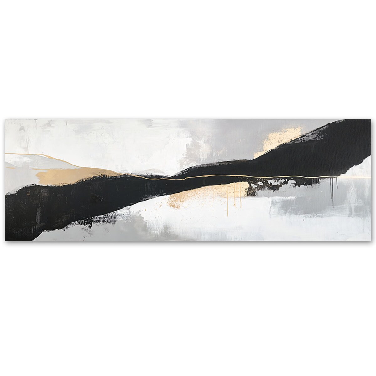 Feeby Obraz na płótnie, Abstrakcja Kształty Linie Glamour Złoty 120x40