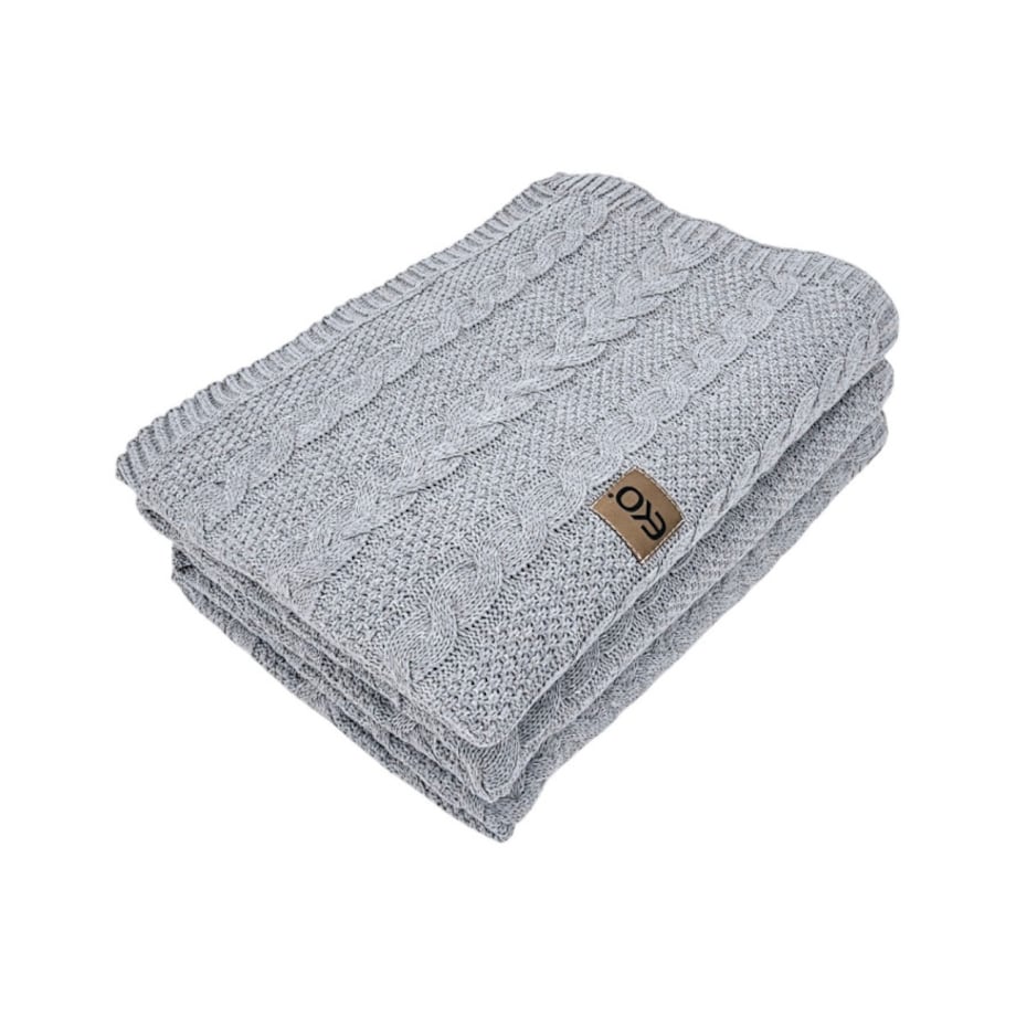 Koc dzianinowy bawełniany 200x220 cm – VENEZIA200 POPIEL