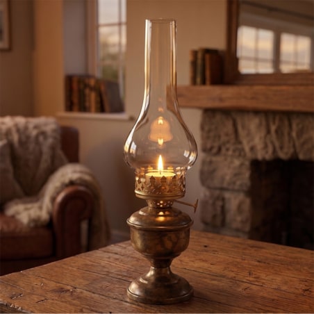 ŚWIECZNIK NA TEALIGHT LAMPA NAFTOWA SZKLANY LAMPION SKANDYNAWSKI LOFT 30cm
