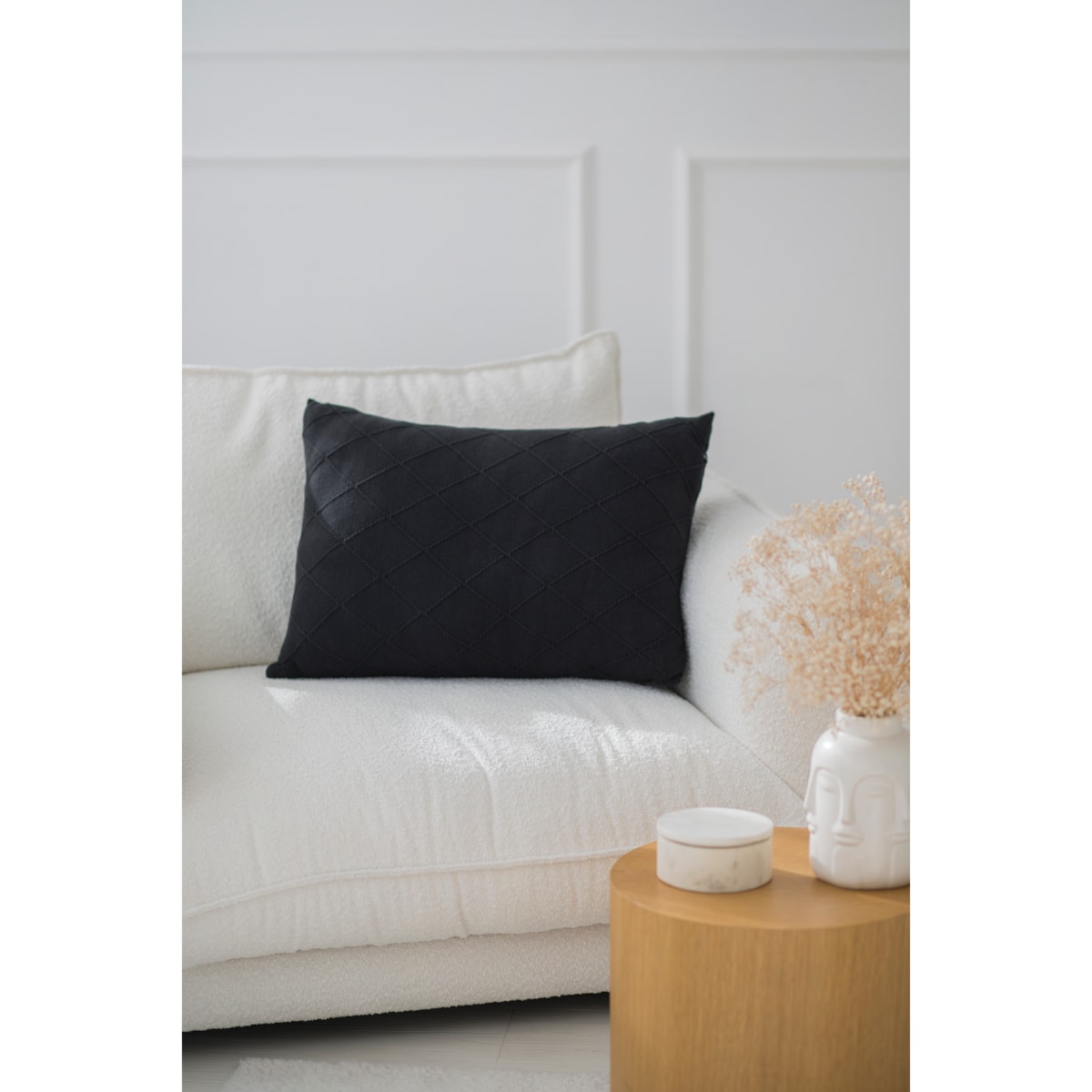 Poszewka romby podłużna grafitowa, 40 x 60 cm, La Manta