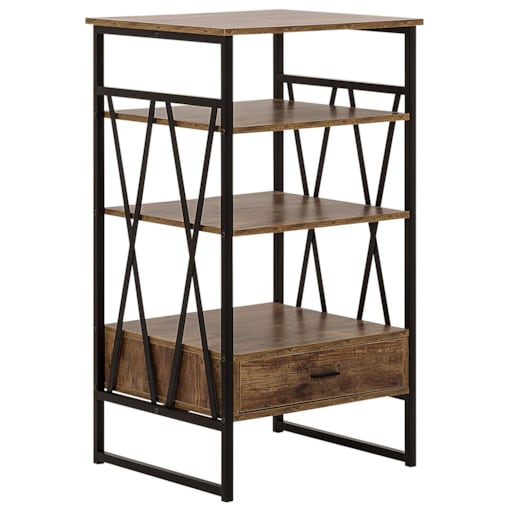 Regał 3 półki ciemne drewno KEENE