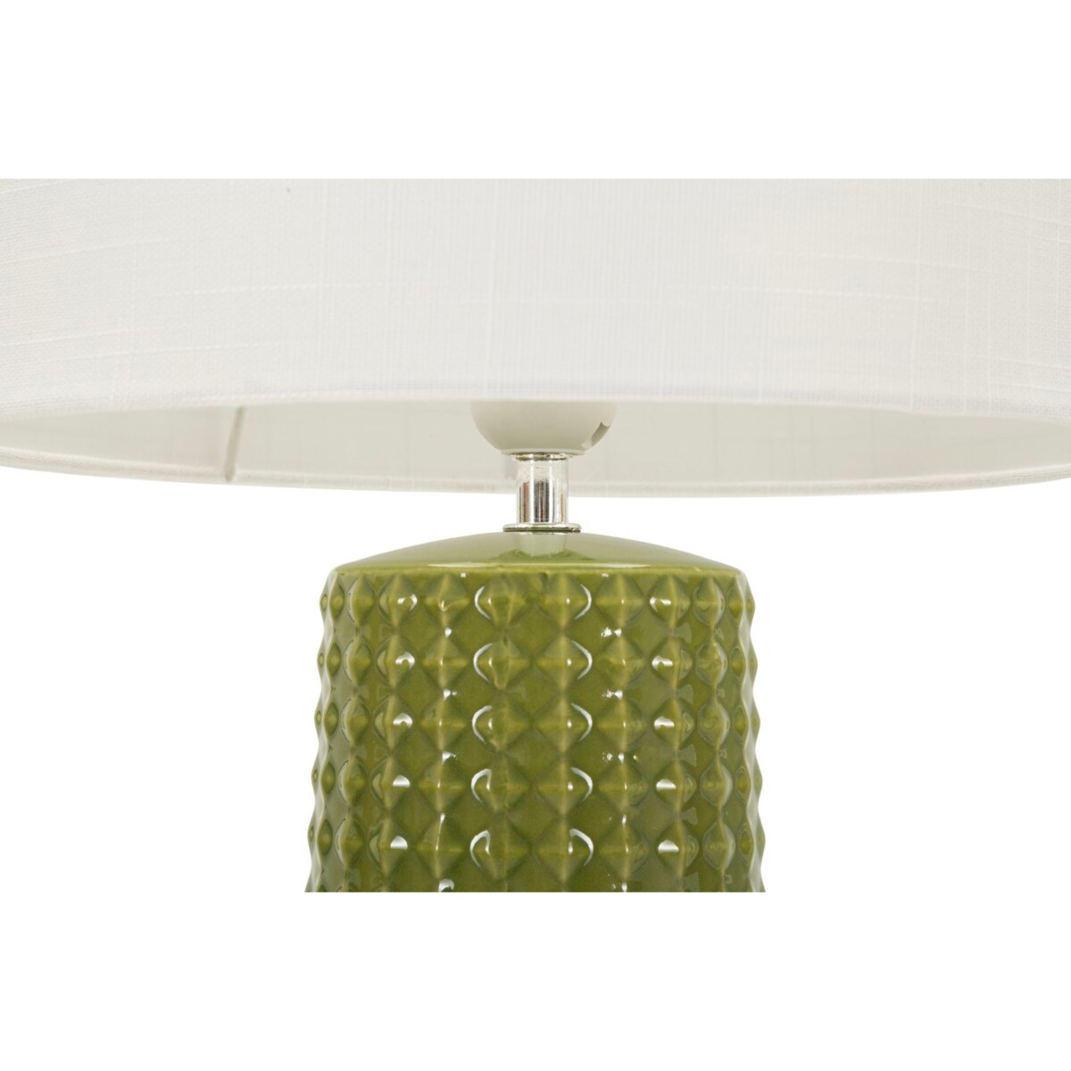 Lampa stołowa Gliss, kolor zielony i biały, ceramika, żelazo i tkanina, 30 x 30 x 52 cm, 1 x E27, max. 40 W, do salonu i sypialni, Mauro Ferretti