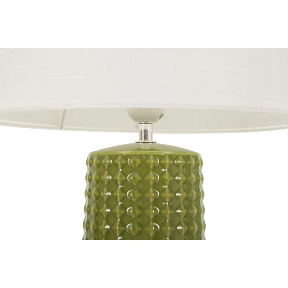 Lampa stołowa Gliss, kolor zielony i biały, ceramika, żelazo i tkanina, 30 x 30 x 52 cm, 1 x E27, max. 40 W, do salonu i sypialni, Mauro Ferretti