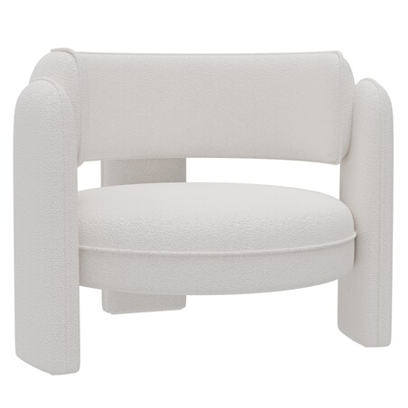 Fotel wypoczynkowy Bouclé kremowy