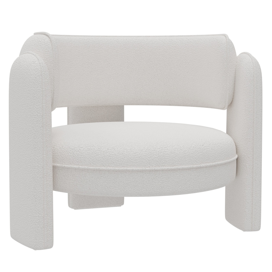 Fotel wypoczynkowy Bouclé kremowy