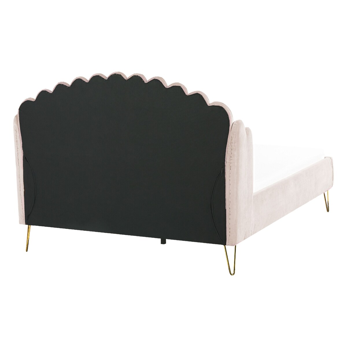 Łóżko welurowe 140 x 200 cm beżowe AMBILLOU