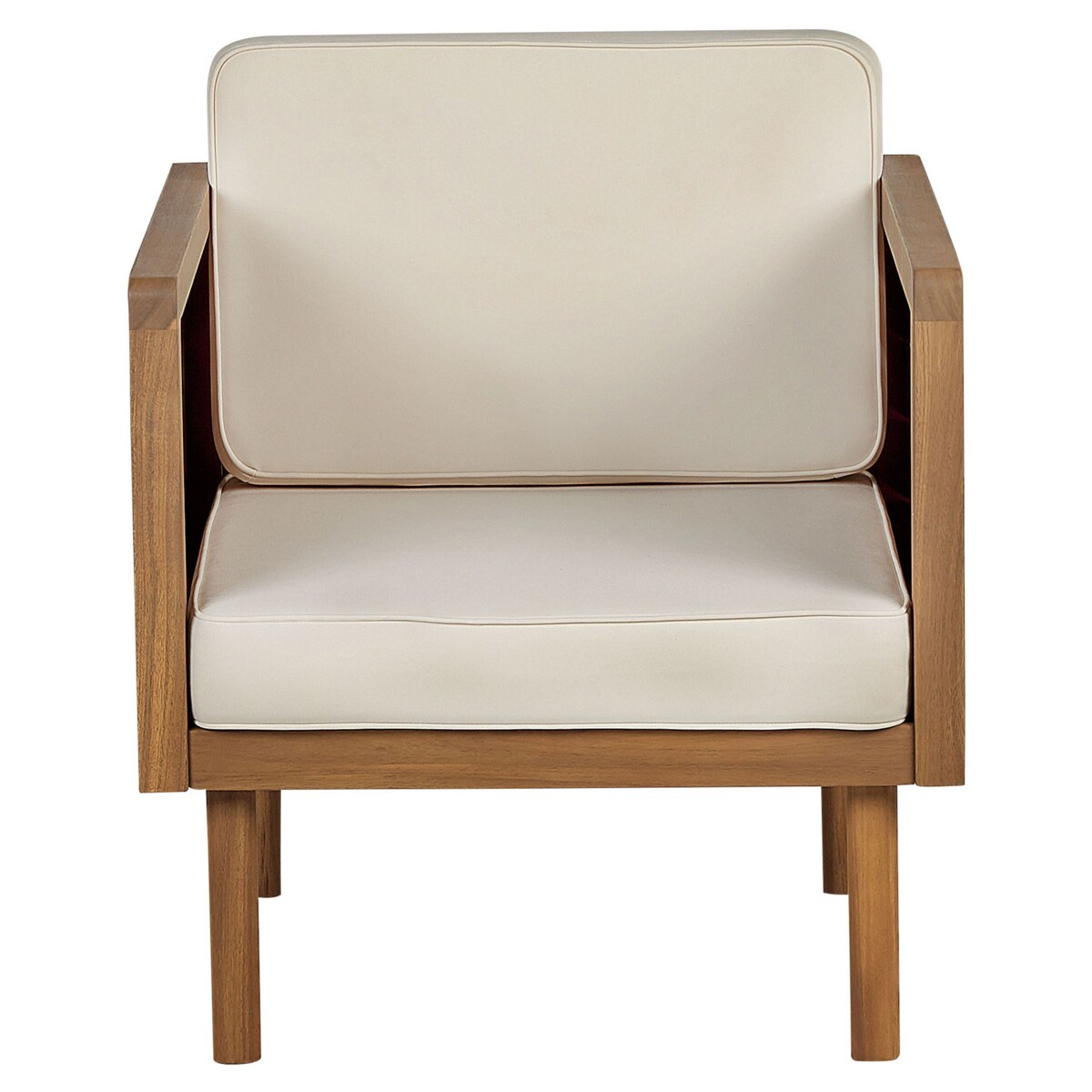 Fotel ogrodowy drewniany z podnóżkiem biały BARATTI