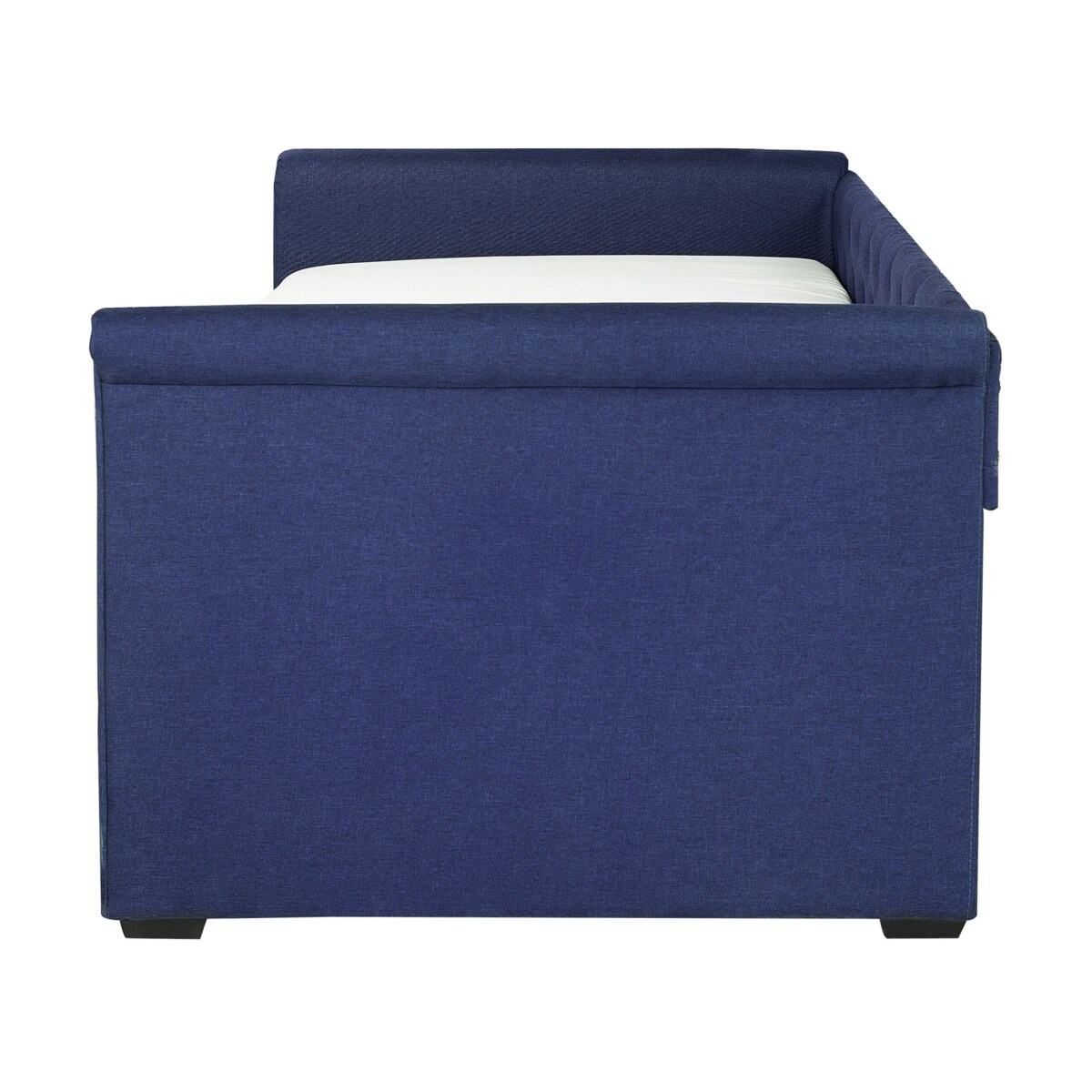 Łóżko wysuwane tapicerowane 90 x 200 cm niebieskie LIBOURNE