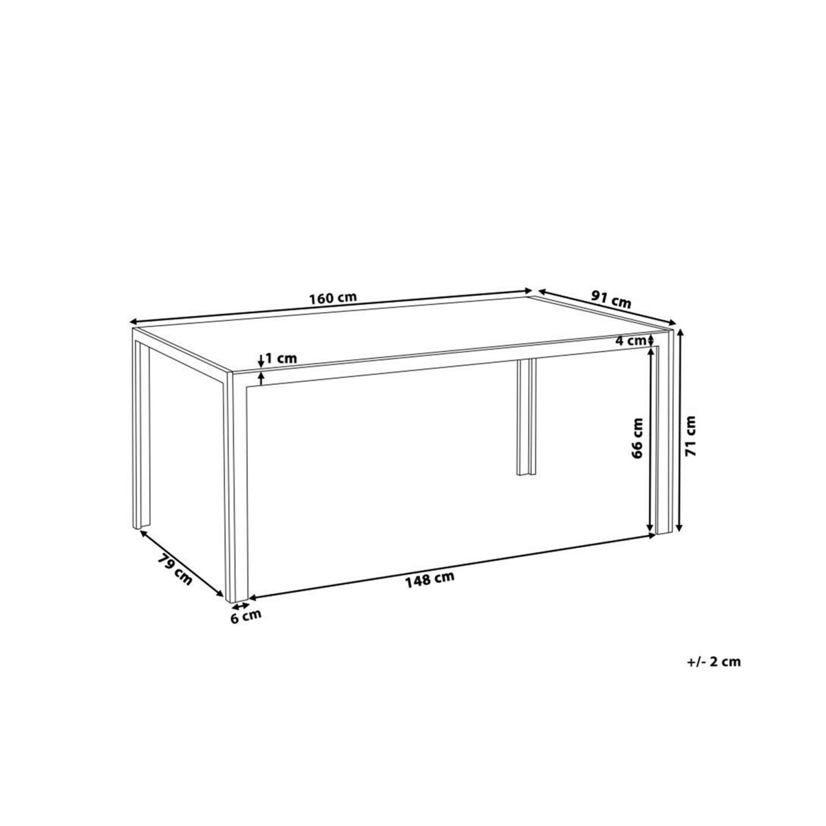 Stół ogrodowy szklany 160 x 90 cm szary CATANIA