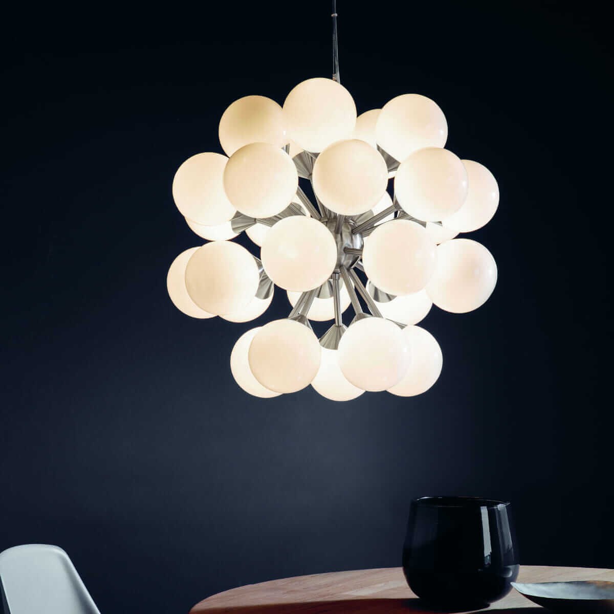 Molekułowa lampa wisząca Oscar 77587 Endon wielopunktowa biała nikiel